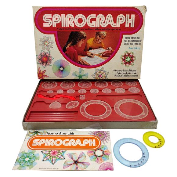 Spirograph Kenner 1973 Drawing Stencil Set Instructions Not Complete - Picture 1 of 4